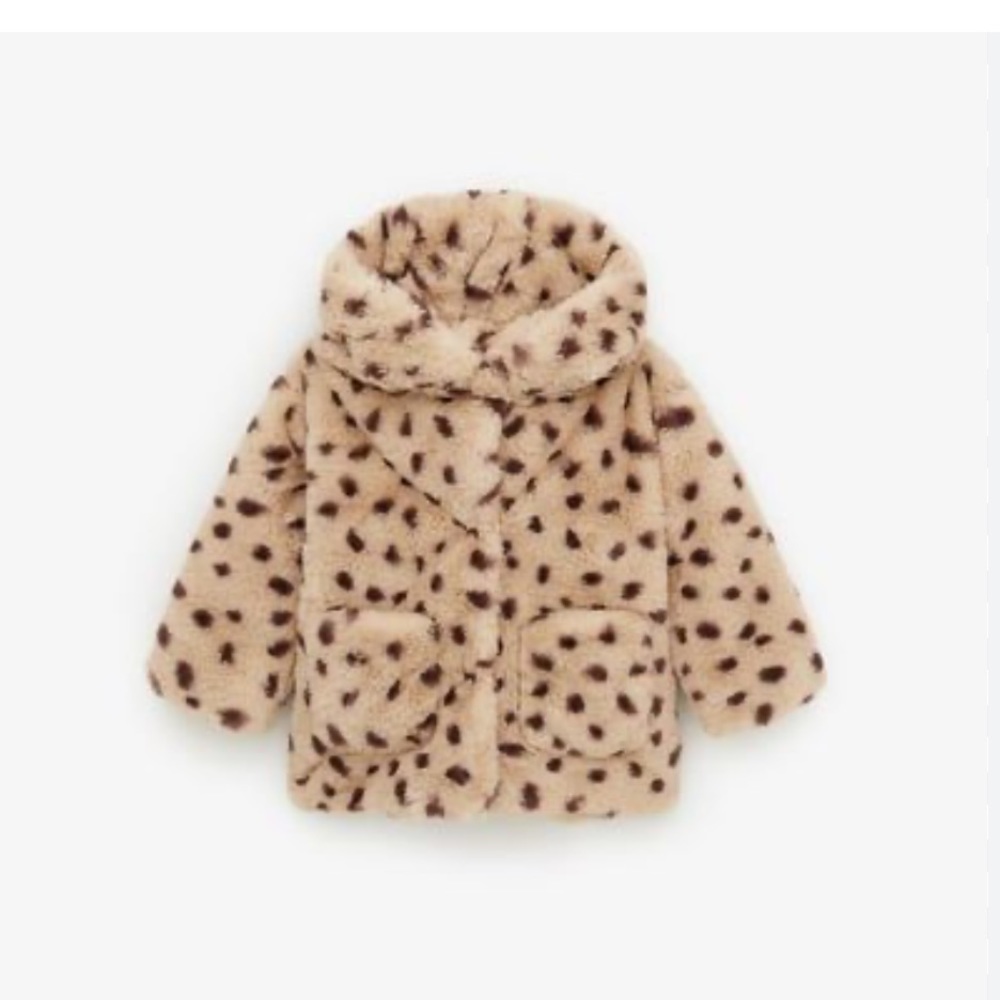 Zara baby/ toddler leopard print snap up hoodie coat